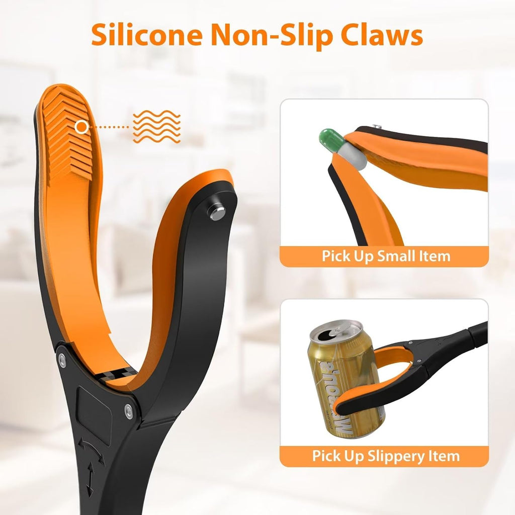 32" Grabber Reacher Tool, 2-Pack Foldable Reacher Grabber Pickup Tool with 360° Rotating Jaw & Magnet, Trash Picker