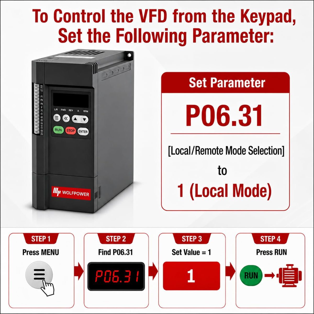 G30E 0.75kW 1HP VFD, 220V Single Phase Input 3 Phase Output
