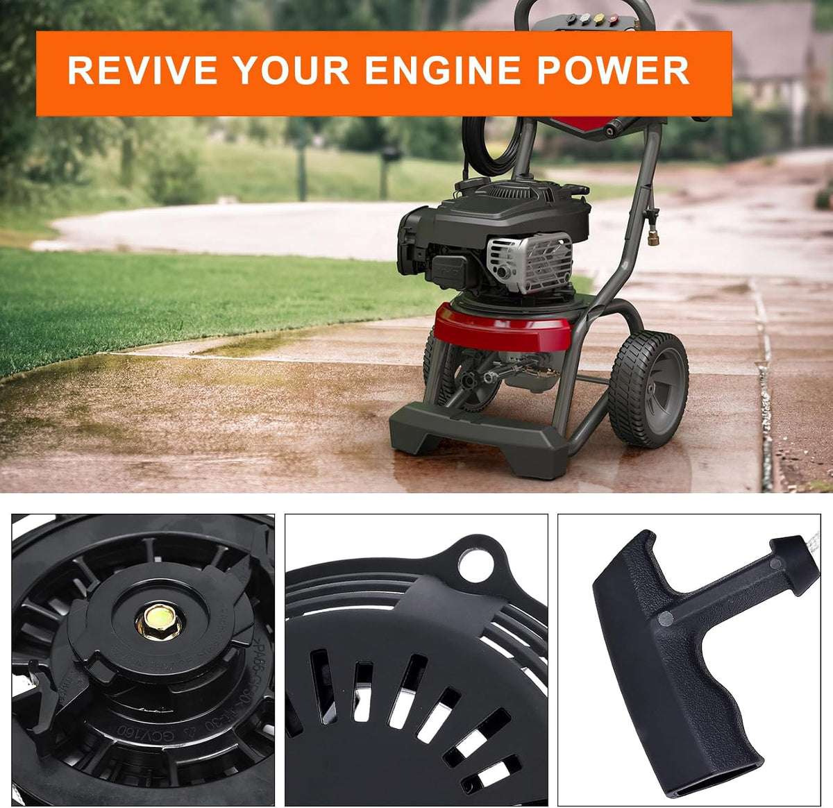 Hipa GCV160 Pull Start Recoil Starter Assembly Compatible with Honda GCV 160 GCV135 EN2000 HRU19 GC135 GC160 EN2000 Generator Engine Lawn Mower Replace 28400-Z0L-V20ZA 28400-Zl8-023ZA