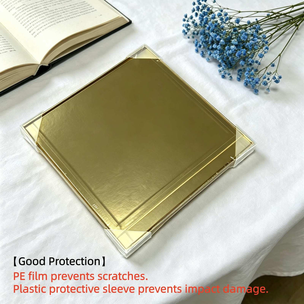 Gold Gift Box with Lid 10x10x8 Inches Gold Box 2 Pack
