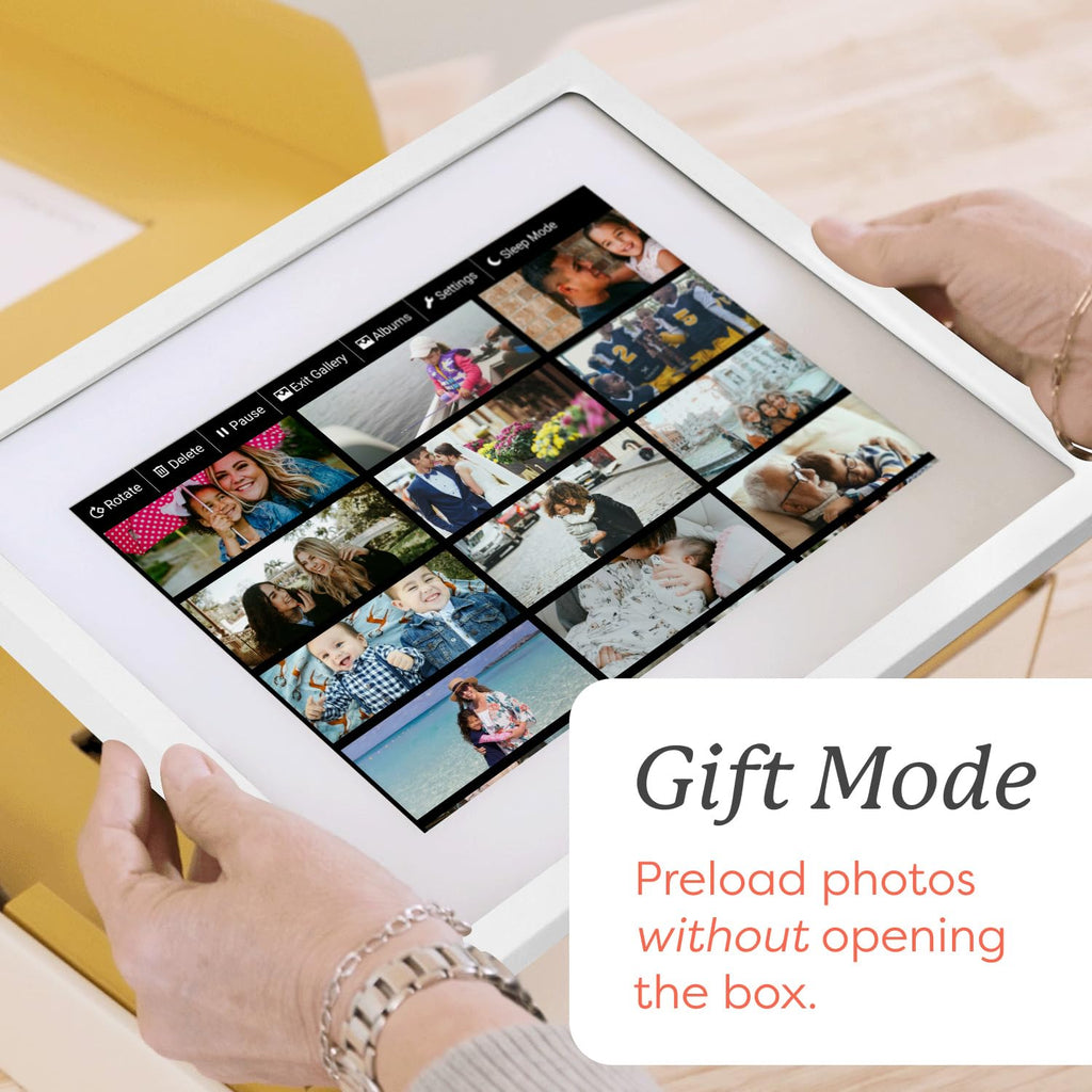 Digital Picture Frame, Load from Phone Capability, 10" White