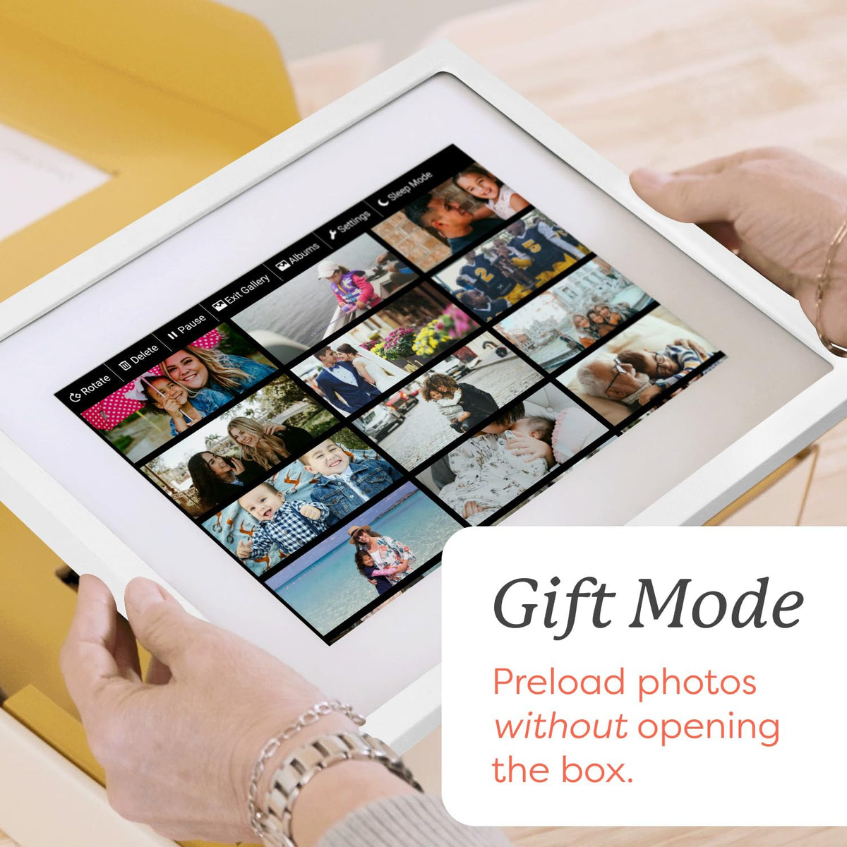 Digital Picture Frame, Load from Phone Capability, 10" White