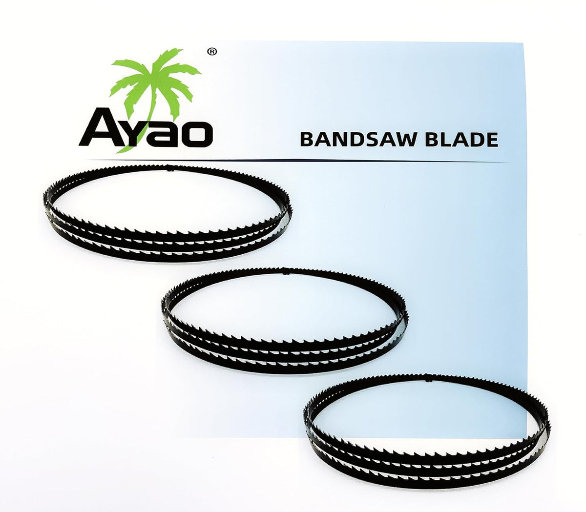 AYAO 56 1/8 inch Bandsaw Blades Assortment (1/8" 1/4" 3/8" Wide) for for Delta 28-180 and 28-185 8" Band Saws, 3PK