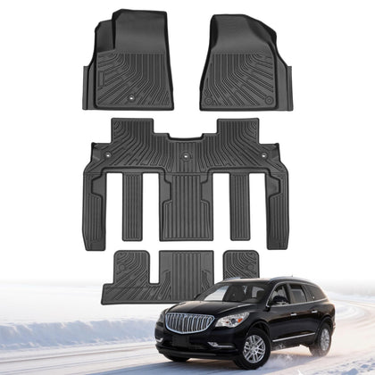 Floor Mats for Chevy Traverse 2007-2017 | 2008-2017 Buick Enclave 7 Seats
