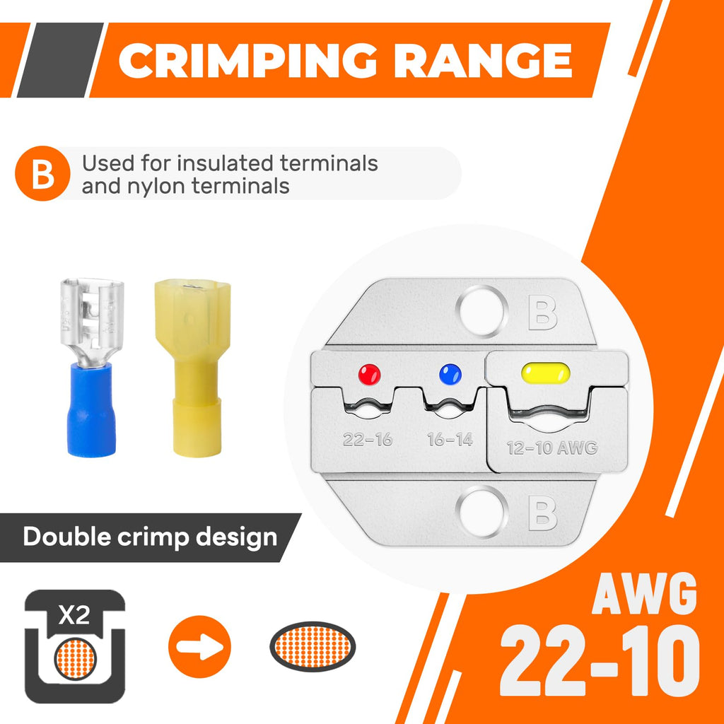 Noxtren Crimping Die for Insulated Nylon Wire Connectors - 22-10 AWG