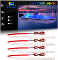 YM E-Bright Waterproof Marine LED Strip Lights, 24in 72SMD 12V Blue 4 Pack