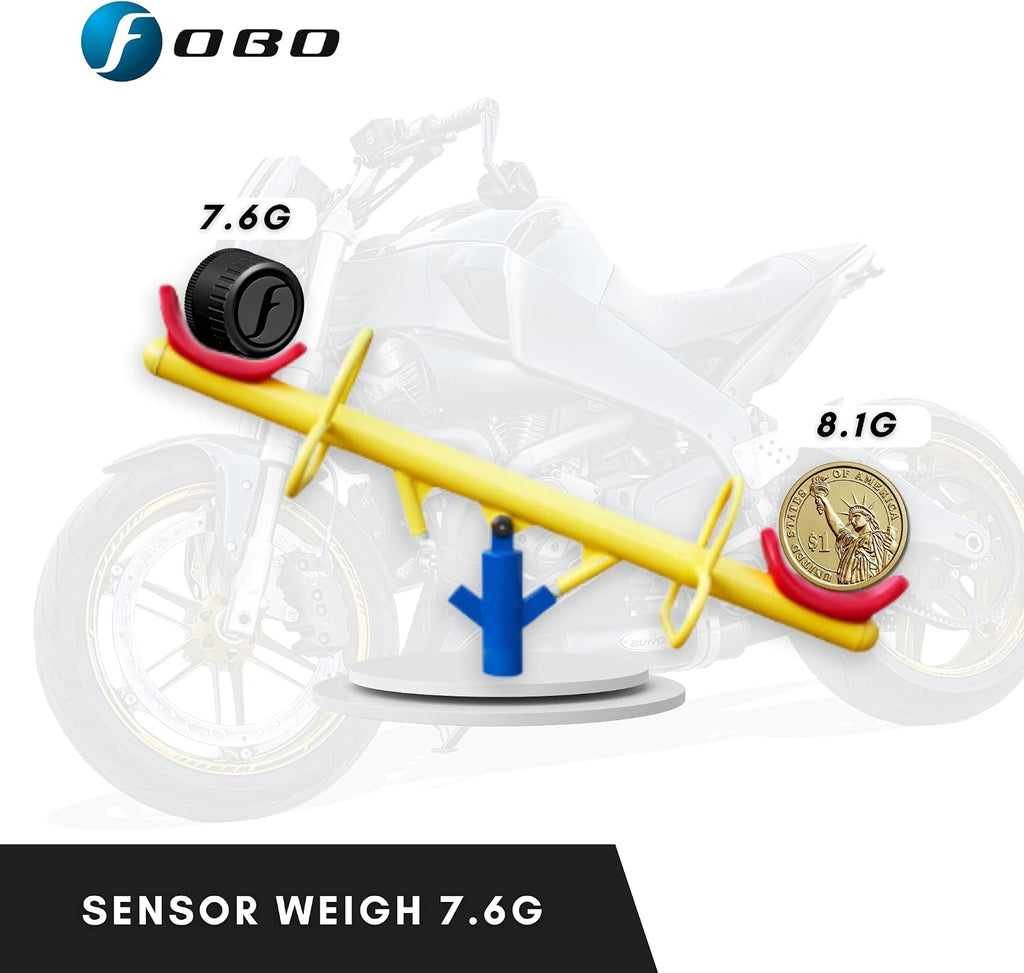 Bike 2 TPMS (Black) - Wireless Tire Pressure Monitoring System with Bluetooth 5.0 | Real-Time Tire Pressure Sensor |