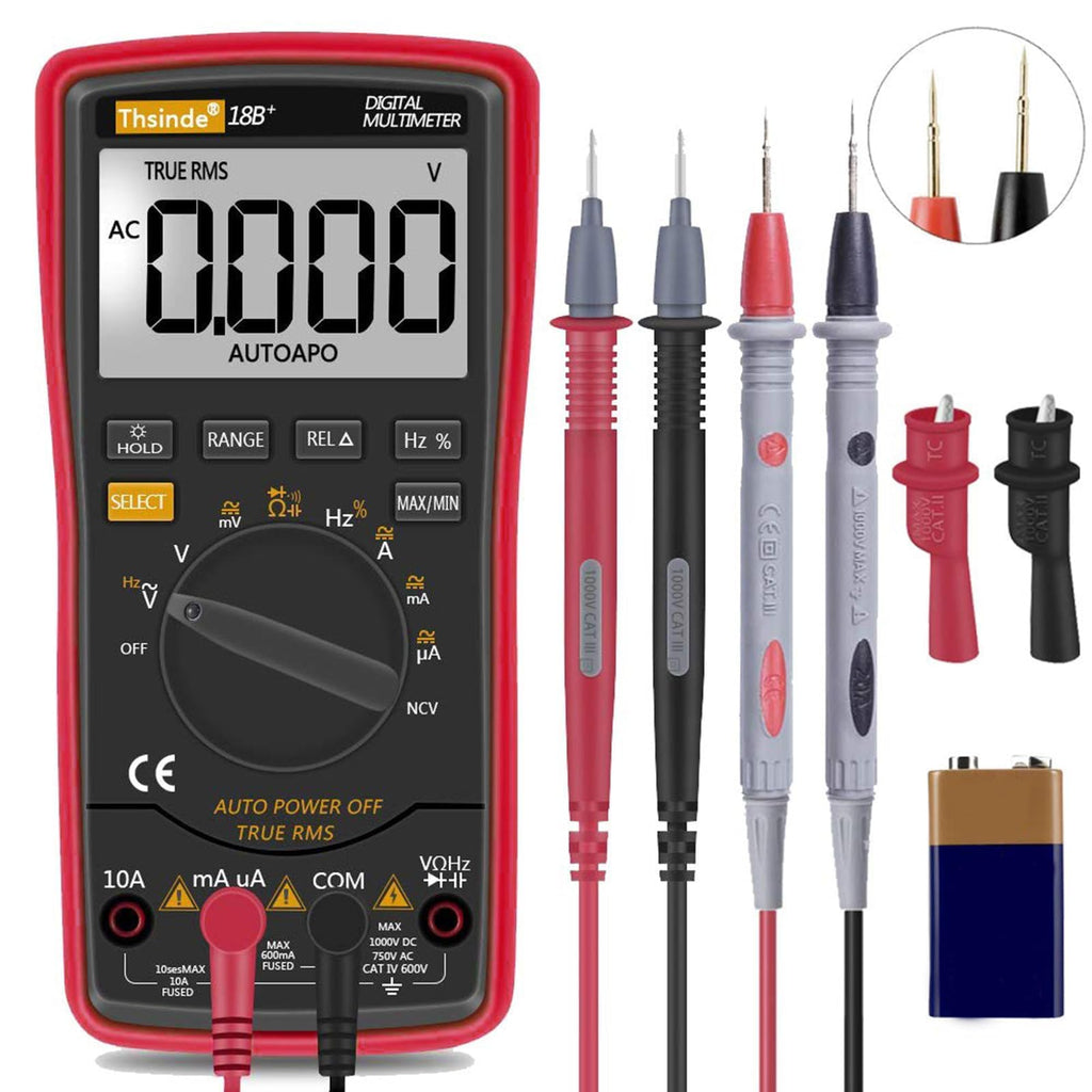 6000 Counts TRMS Auto Ranging Digital Multimeter, Red