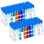120 Pcs Plastic Test Tubes with Rack Set,Blue