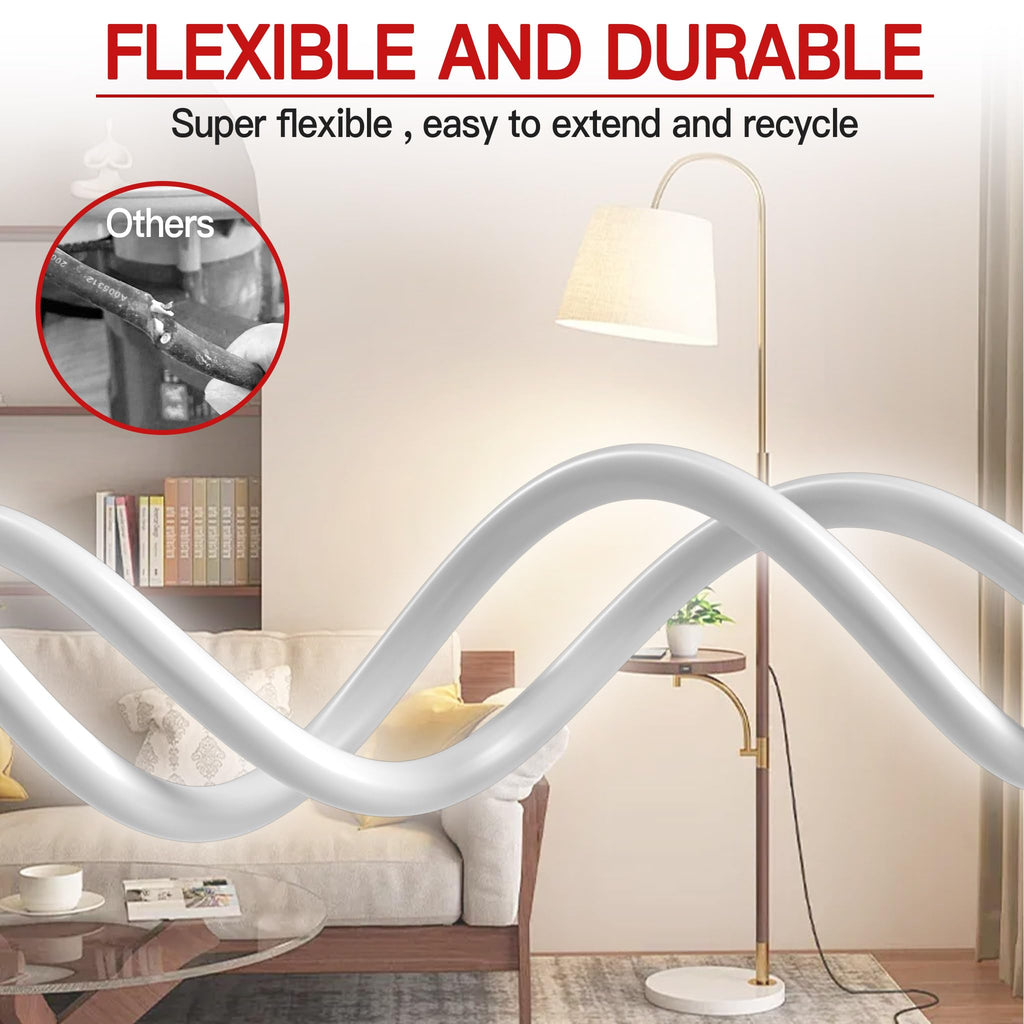 Skrizcable 16/3 Short Extension Cord 20FT 2Pc, White Extension Cord Indoor