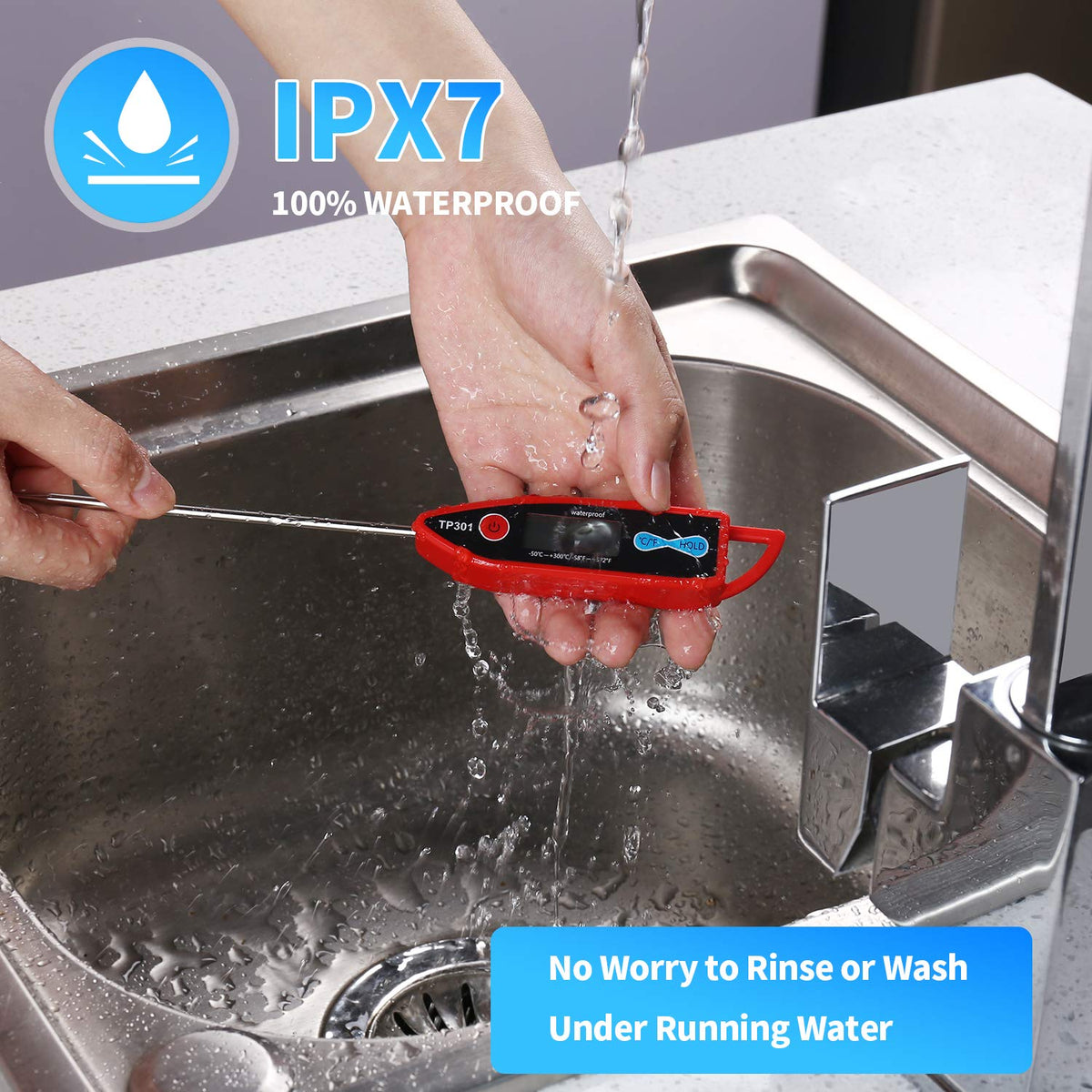 Digital Water Thermometer for Liquids, Long Probe