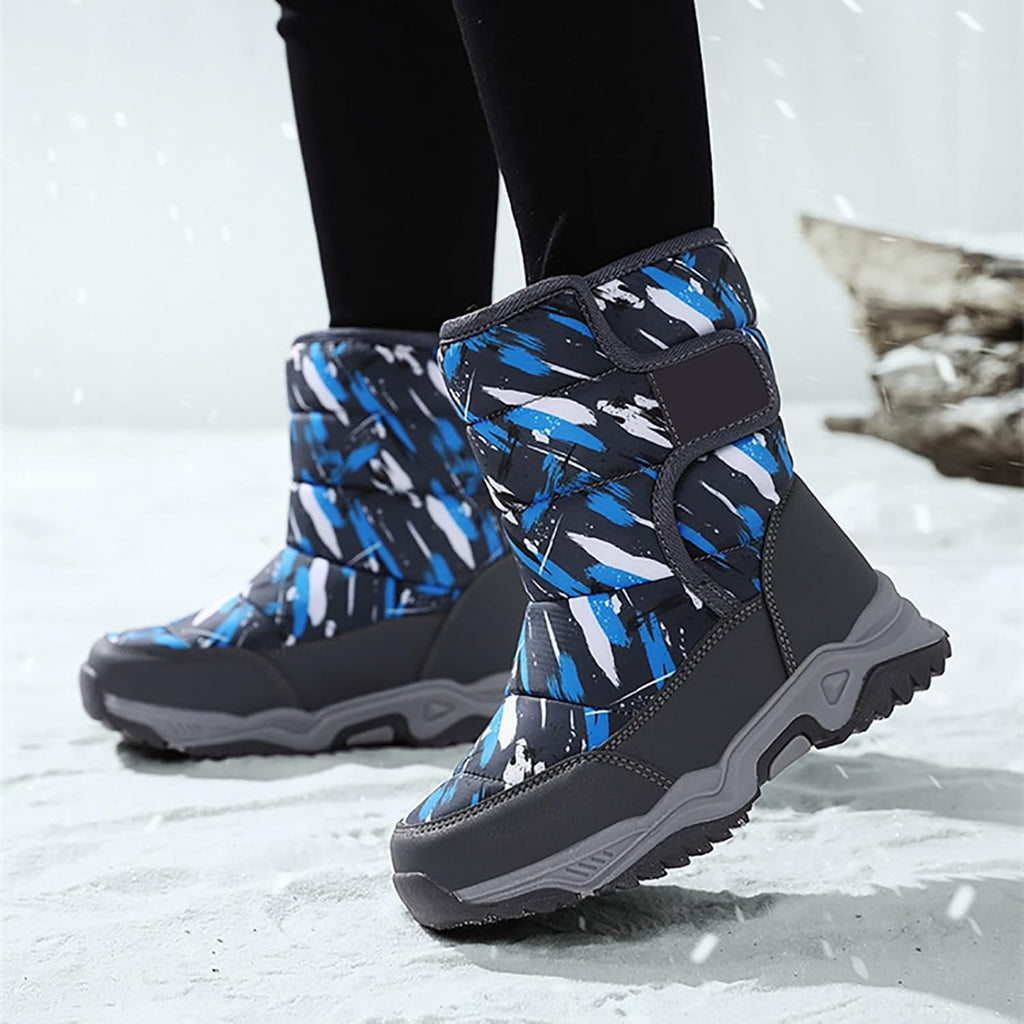 Kids Snow Boots Winter Boys Girls Waterproof Insulated Fleece Lined Ski Shoes Cozy Outdoor Non Slip Hiking Booties