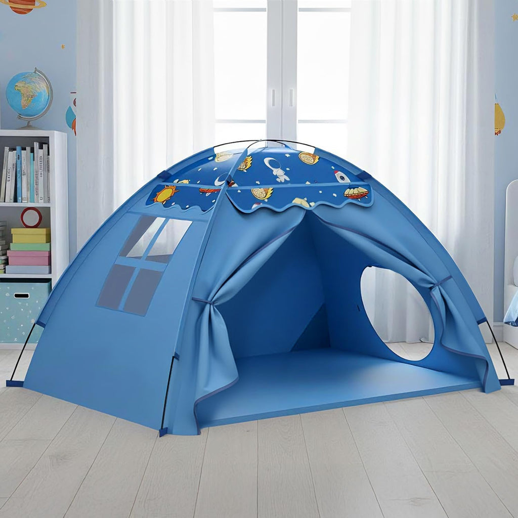 Space Play Tent for Boys,Fits 2–3 Kids,Indoor Tent with Tunnel Port | Built-in Decoration Hooks,Set Up in Just 5