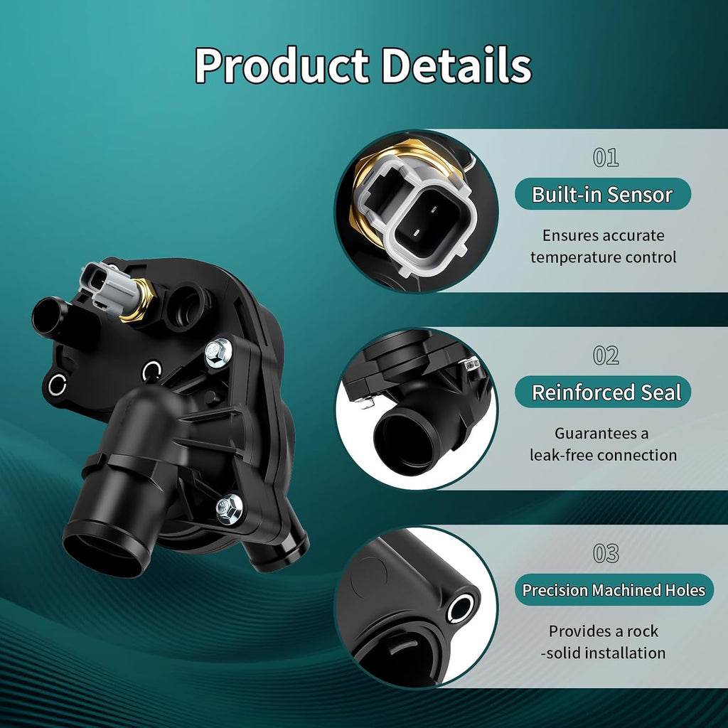 2L2Z8592AA Thermostat Housing Assembly w/Sensor Fit for Ford Mercury（02-10）