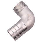 DERNORD 1 1/4" Hose Barb x 1" Male NPT Stainless Steel 90 Degree Elbow- Home Brew Pipe Fitting