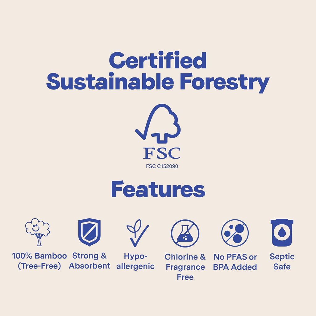 Repurpose 100% Compostable Bamboo Toilet Paper, 12 Rolls, 300 Sheets/Roll