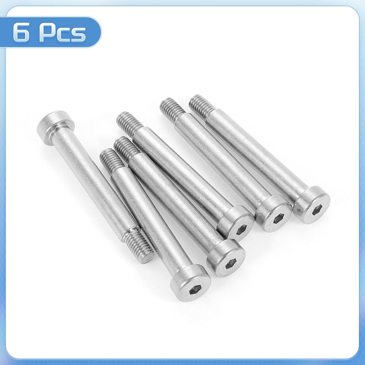 uxcell 6Pcs 304 Stainless Steel Bolt 60mm Dia 60mm Length M8 Thread