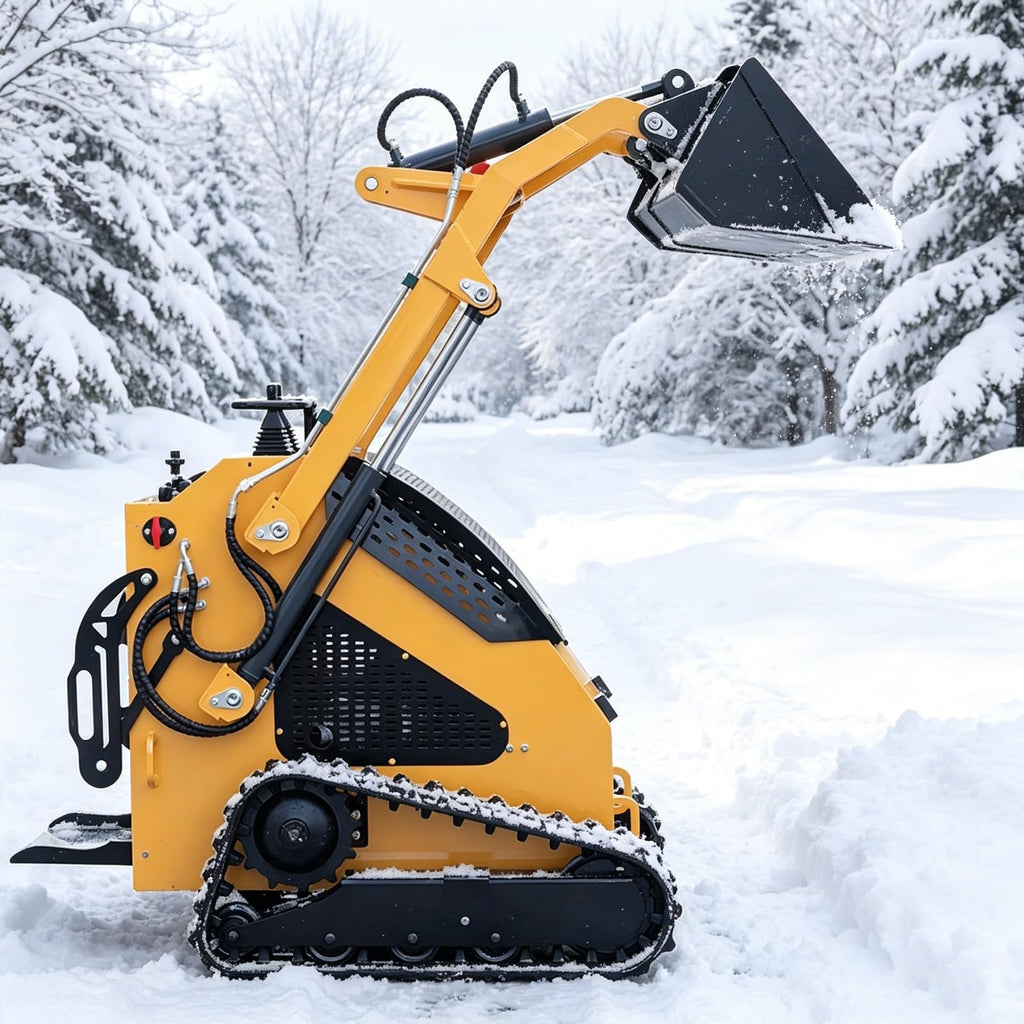Mini Skid Steer Loader Stand-On Compact Track Loader Front Bucket Loader with All Terrain Track System for Digging