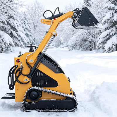 Mini Skid Steer Loader Stand-On Compact Track Loader Front Bucket Loader with All Terrain Track System for Digging