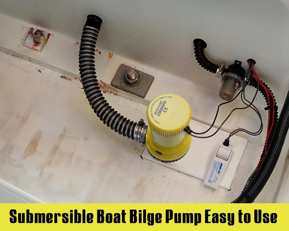 Boat Bilge Pump 12V 2000 GPH for Boats Efficient Water Removal System BGP 2000