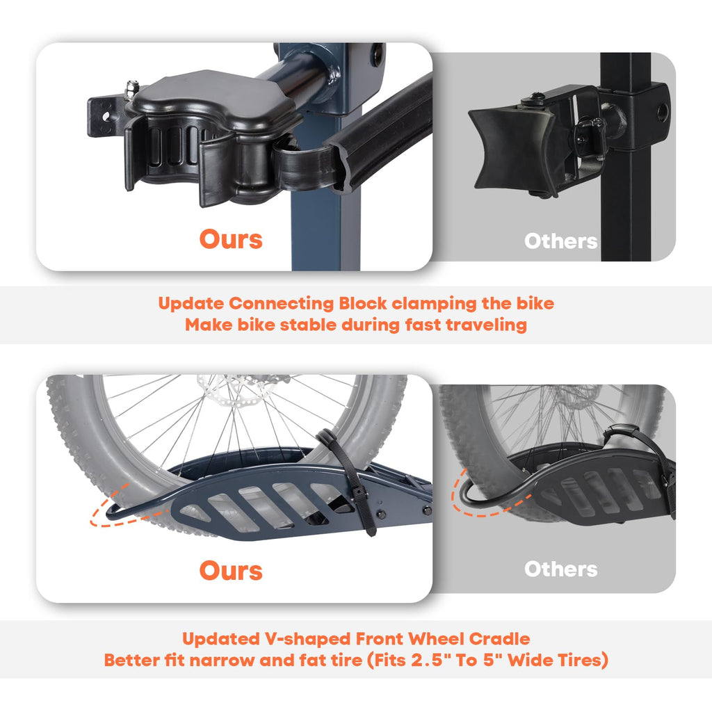 CyberRack E2 Hitch 2 E-Bike Rack with Ramp,200 lbs Capacity