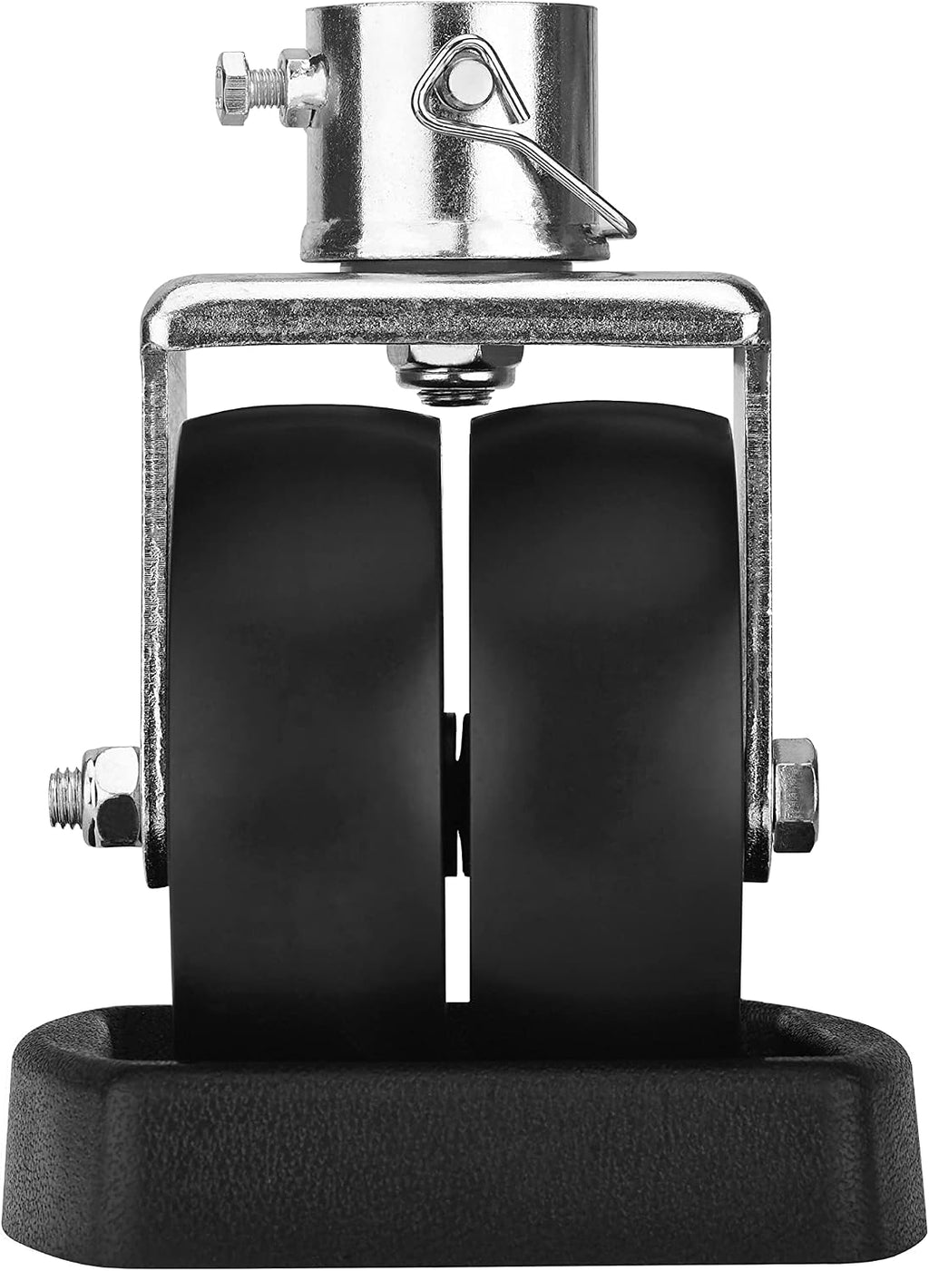 Dual 6'' Trailer Jack Swivel Caster Wheel Replacement with Rubber Wheel Chock，2000LBs Capacity with Pin for Boat