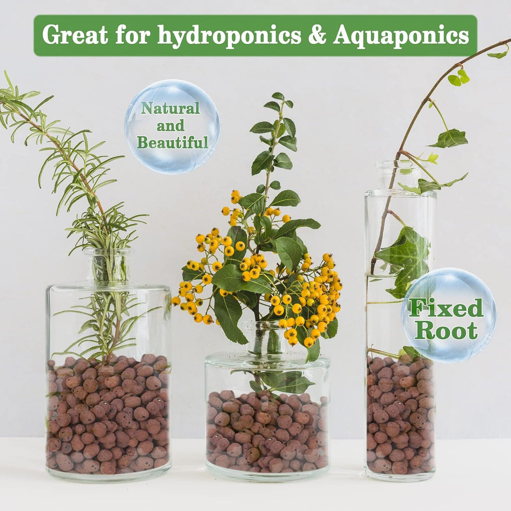 4LB Leca Clay Pebbles for Plants, 4mm-16mm Clay Balls for Hydroponic | Drainage, Reusable, Aeration, Moisture