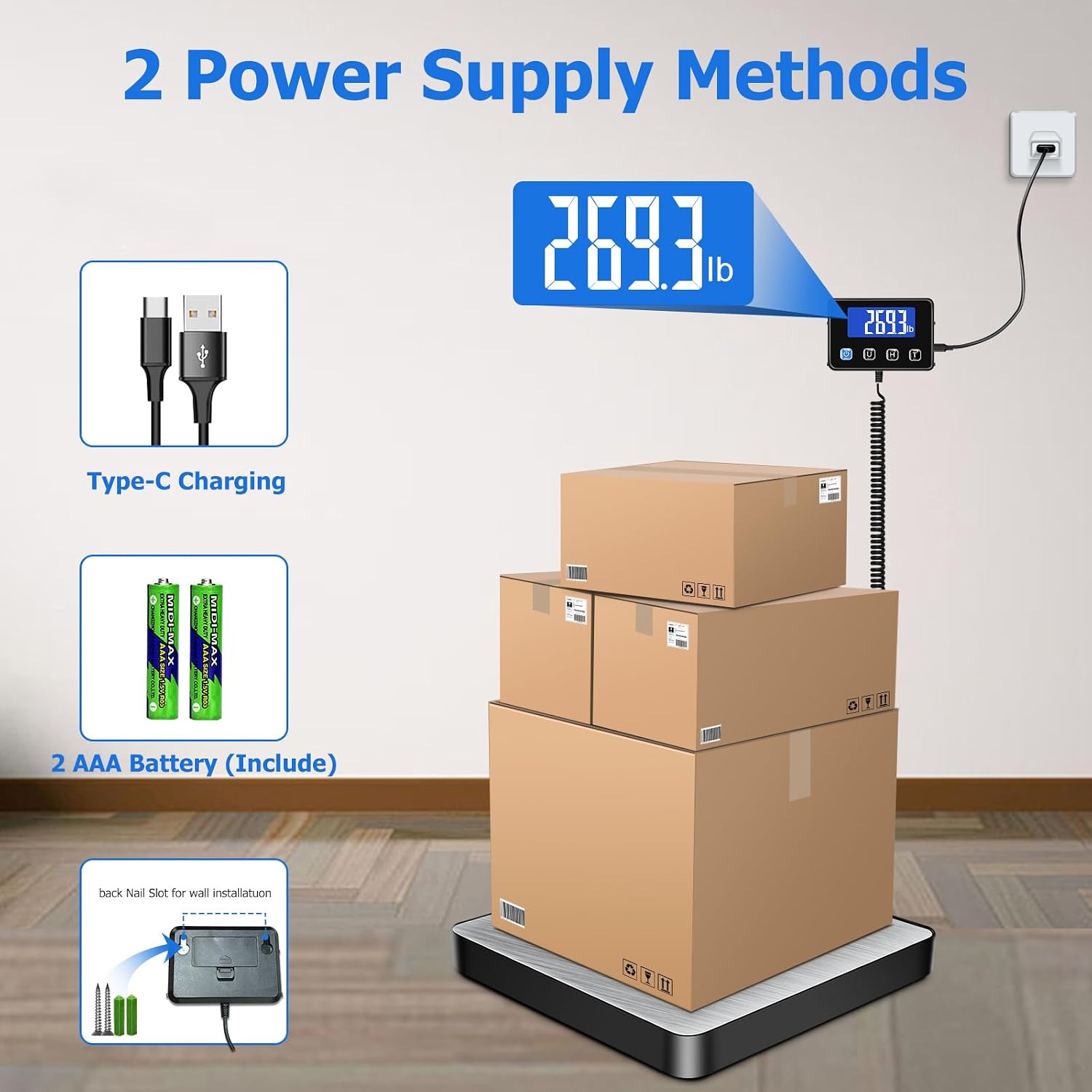 Shipping Scale, 440lb/0.35oz High Accurate Digital Postal Scale with Hold/Tare Function, Shipping Scale for Small