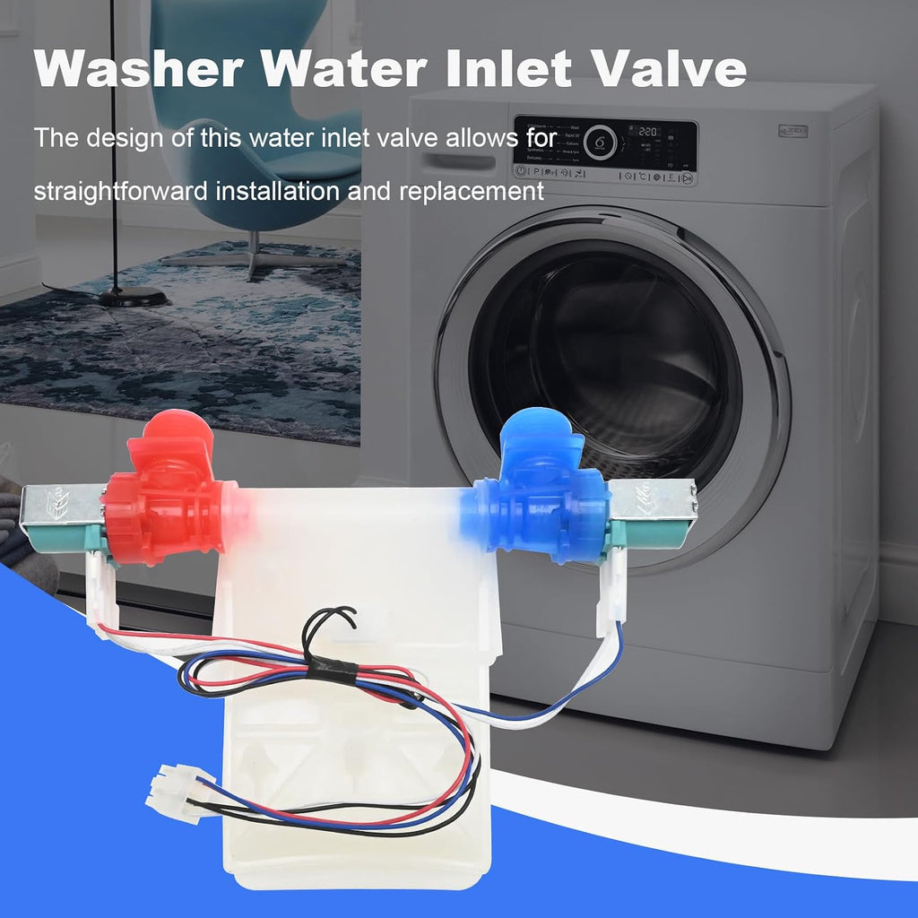 W10869800 Washer Water Inlet Valve, Replacement for Whirlpool Maytag and General Electric Washers, Replaces W11038689 W10776841 W11024486