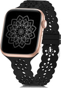 Floral Silicone Band Compatible with Apple Watch Bands for Women Men | Design Soft Breathable Watch Bands for iWatch