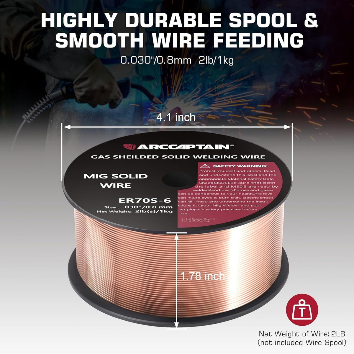ARCCAPTAIN MIG Welding Wire ER70S-6 .030" 2LB x 1
