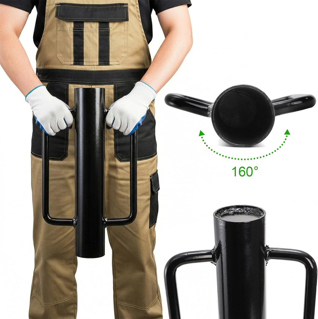 Fence Post Driver, 17 LBS Heavy Duty Hand Post Pounder with Handles for Metal U Posts, T Posts, Garden Wooden Fence