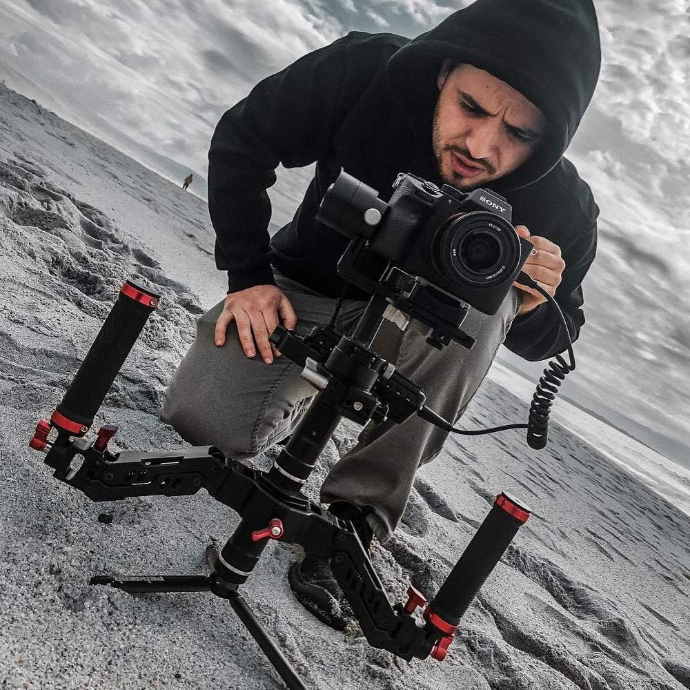 DIGITALFOTO Ares Z Axis Spring Gimbal Dual Handle,Damping Detachable Dual Grip Compatible with Crane 2, DJI RS2/RS3