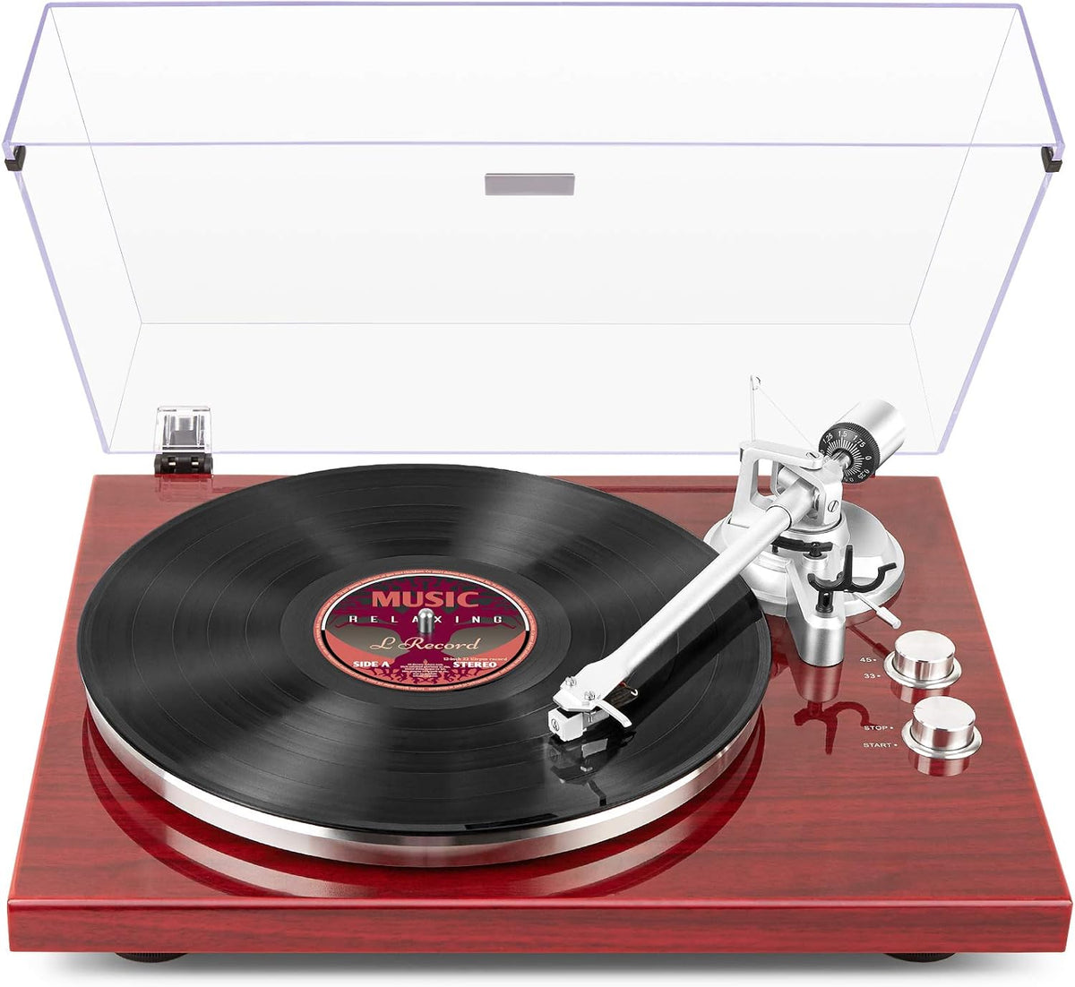 1 BY ONE Belt Drive Turntable with Bluetooth Connectivity, Built-in Phono Pre-amp, USB Digital Output Vinyl Stereo