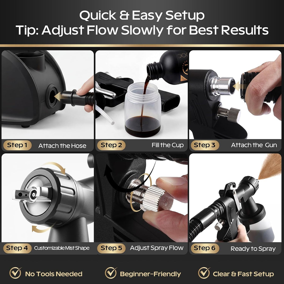 Spray Tan Machine HVLP Gun for Mobile Salon, at Home & Professional Use