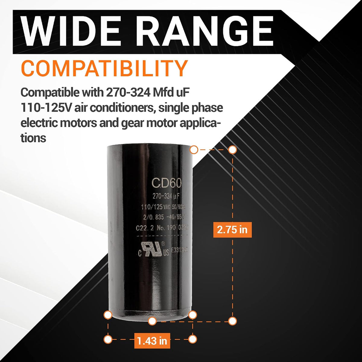 [Universal Fit] BlueStars 270-324 uF MFD 110-125 VAC Motor Start Capacitor