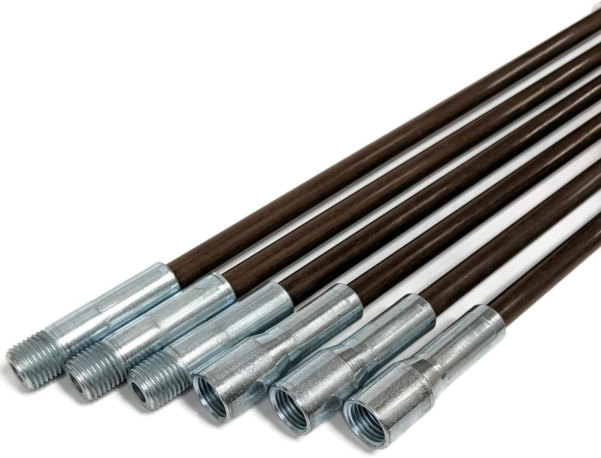 6-Inch Round Poly Chimney Brush and 18-Foot Fiberglass Chimney Rod Bundle Kit