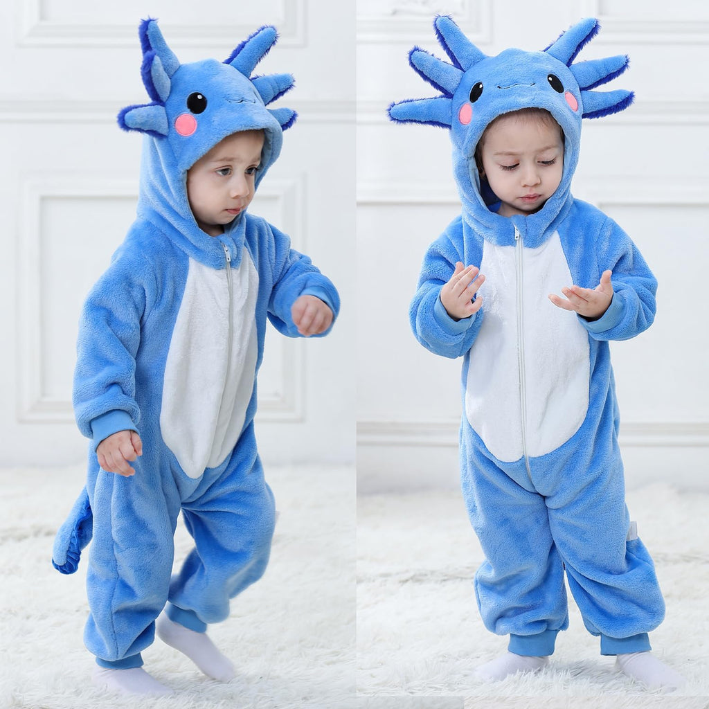 Baby Axolotl Halloween Costumes For Kids Infant Toddler Boys Girls Cute Animal Onesie Pajamas Costume Outfit
