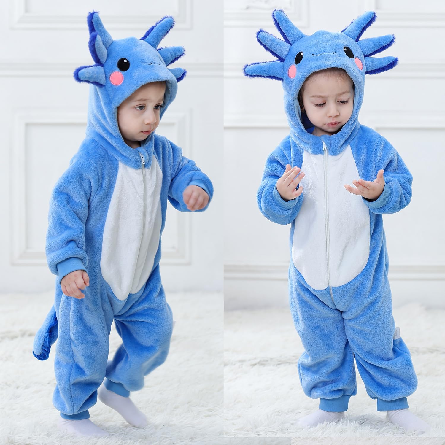 Baby Axolotl Halloween Costumes For Kids Infant Toddler Boys Girls Cute Animal Onesie Pajamas Costume Outfit