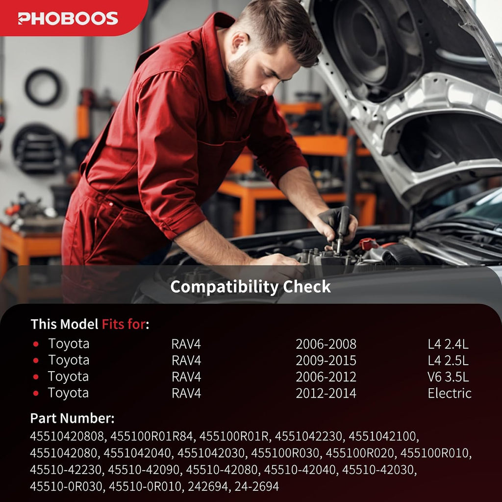 PHOBOOS Manual Steering Rack and Pinion Fit for Toyota RAV4