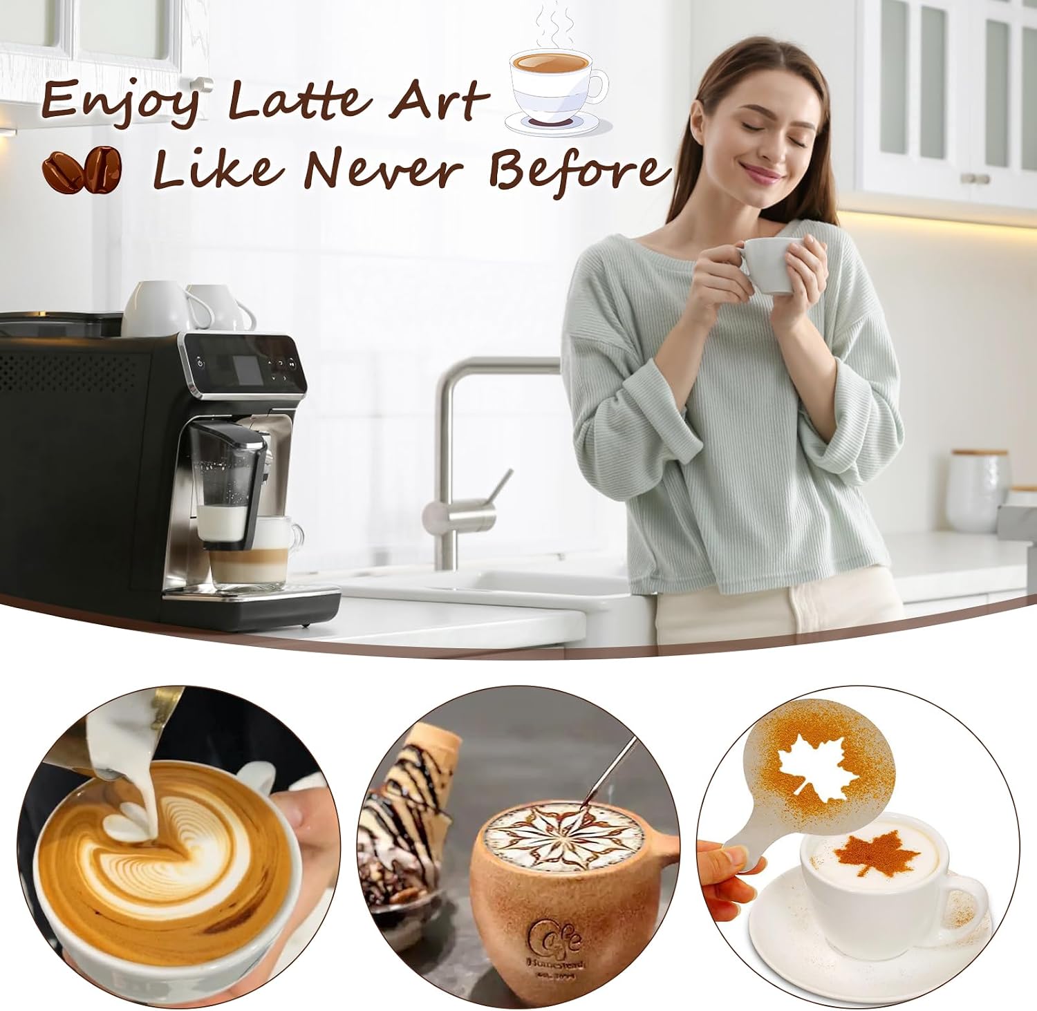25 PCS Espresso Accessories Kit, Espresso Tamper Kit Coffee Tamper Set, 51mm Espresso Tamper with Spring Loaded