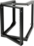 Tecmojo 12U Wall Mount Server Rack, Open Frame Network Rack for 19" Computer/AV/Data/IT/Media Equipment, 24" Depth, 16" Apart Mounting Holes, Swing Gate, Square and Tapped Holes