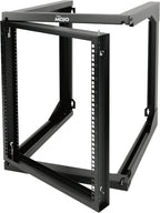 Tecmojo 12U Wall Mount Server Rack, Open Frame Network Rack for 19" Computer/AV/Data/IT/Media Equipment, 24" Depth, 16" Apart Mounting Holes, Swing Gate, Square and Tapped Holes