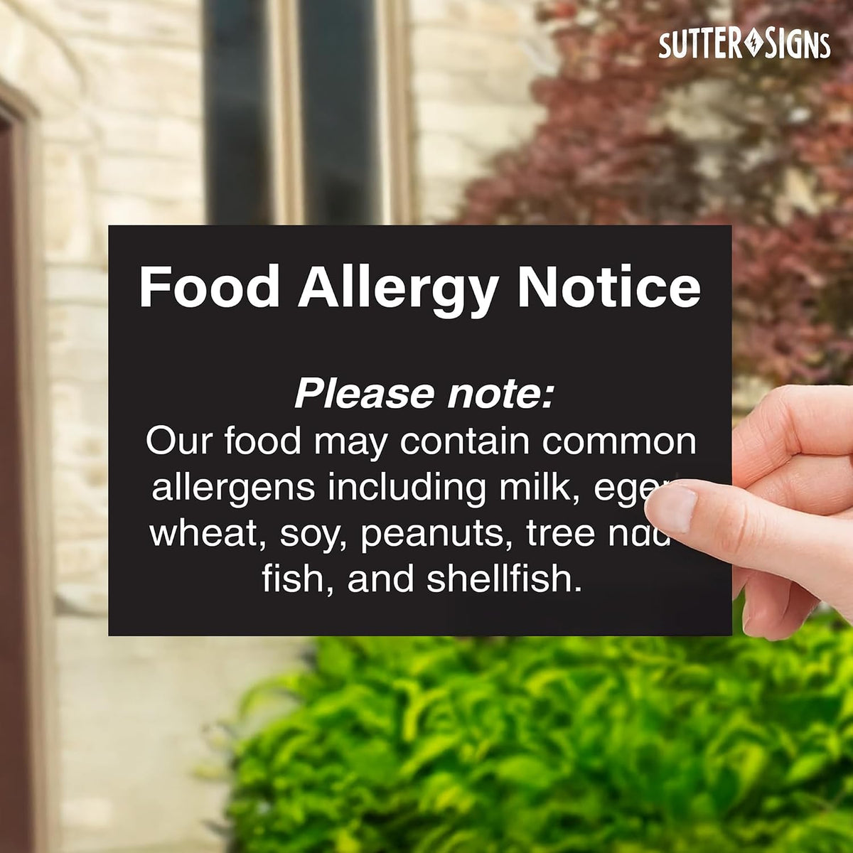 Food Allergy Notice Stickers, Restaurant Food Service Signs, Self Adhesive