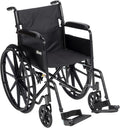 Silver Sport 1 Folding Transport Wheelchair - Lightweight Mobility Support - Full Armrests - Removable Swing-Away