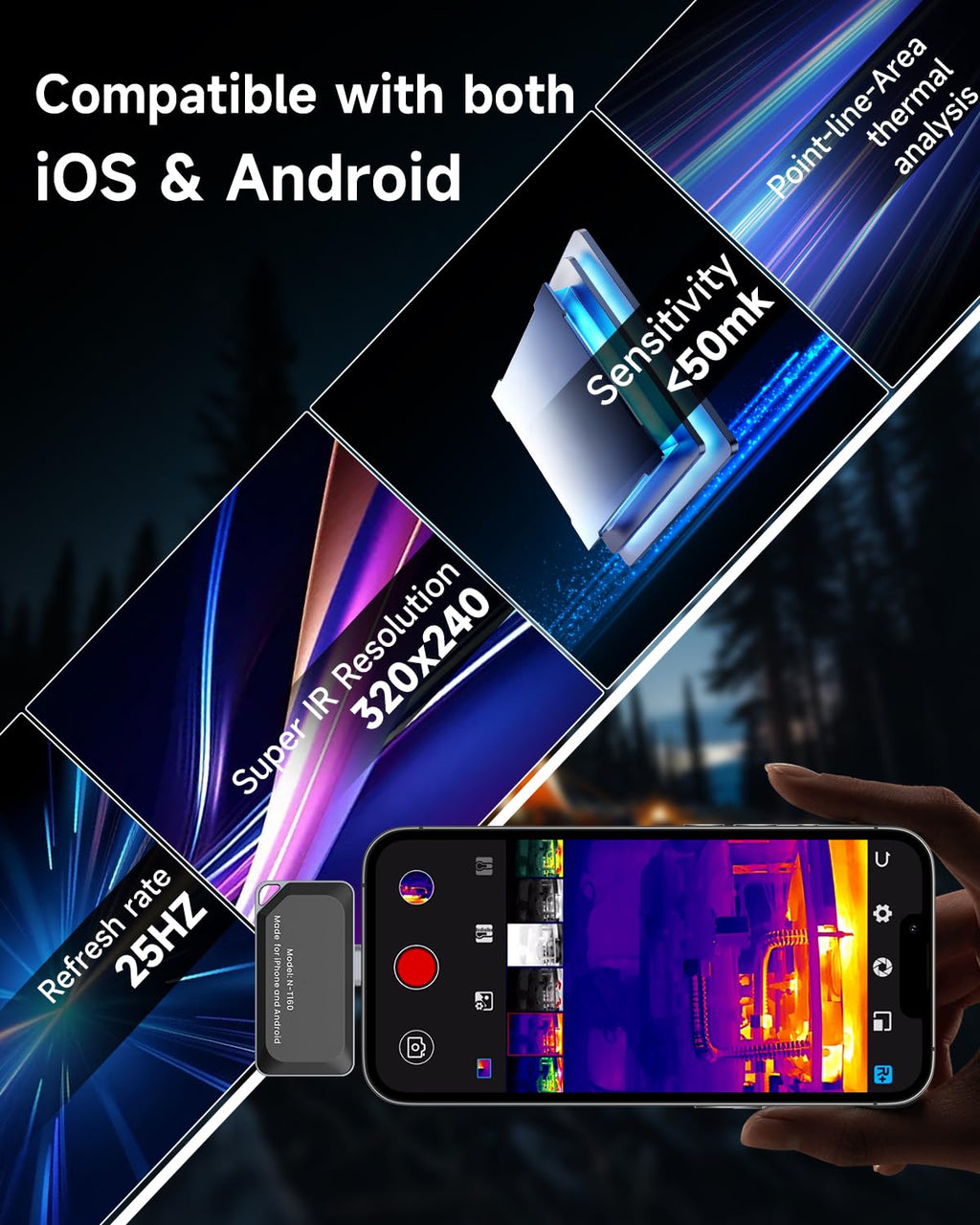 REVASRI Thermal Camera for iPhone and Android, 320×240 Super IR Resolution