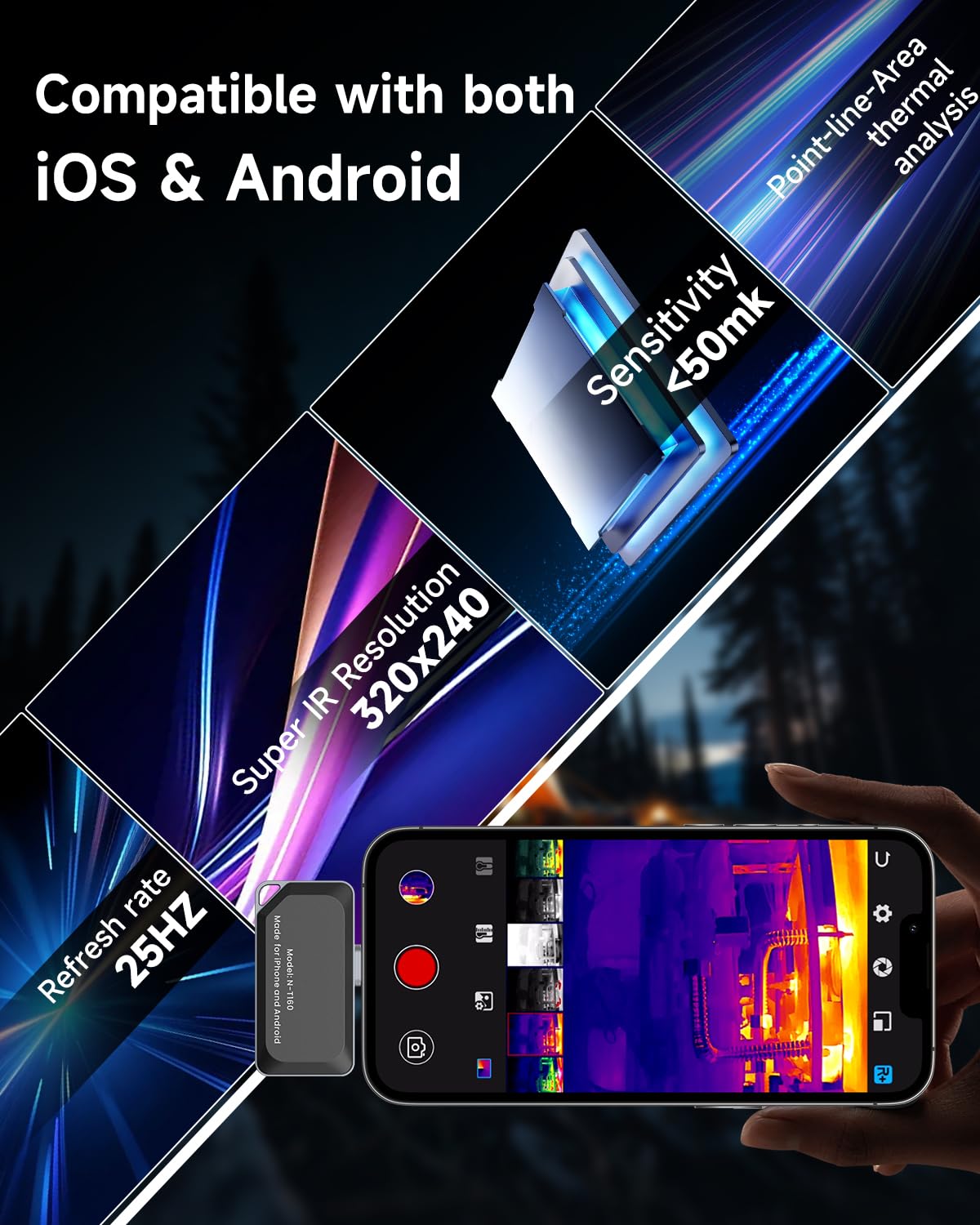 REVASRI Thermal Camera for iPhone and Android, 320×240 Super IR Resolution