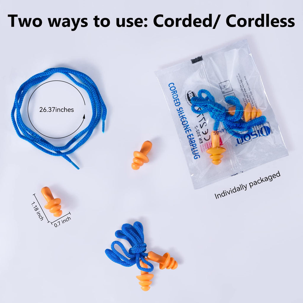 100Pairs Silicone Ear Plugs,32dB,Orange