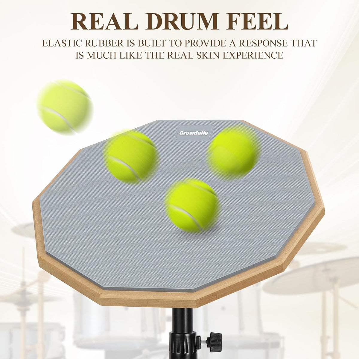 Drum Practice Pad Snare Drum Stand Set 12 In | With Double Sided Silent Drum Pad, Drum sticks,Carrying Bag Adjustable