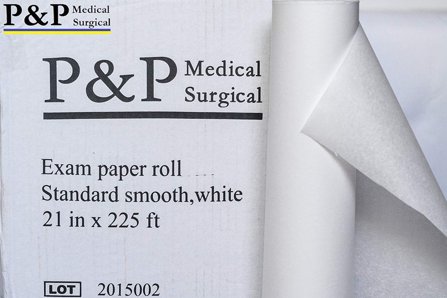 Disposable Medical Exam Table Paper Standard Crepe White with Smooth Finish Moisture Resistant 21" x 225' Premium